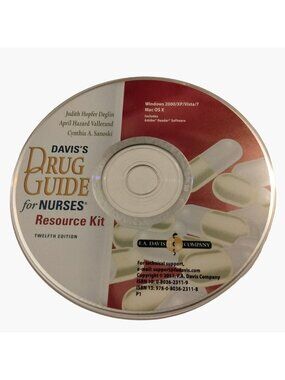 Davis Drug Guide For Nurses Resource Kit Twelfth Edition CD ROM